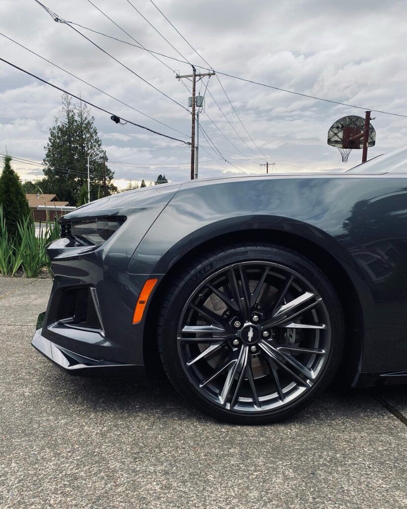 Wheel and Tire cleaning on a Camaro ZL1