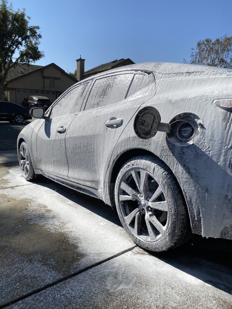 Snow Foam Pre-Soak on Nissan Maxima