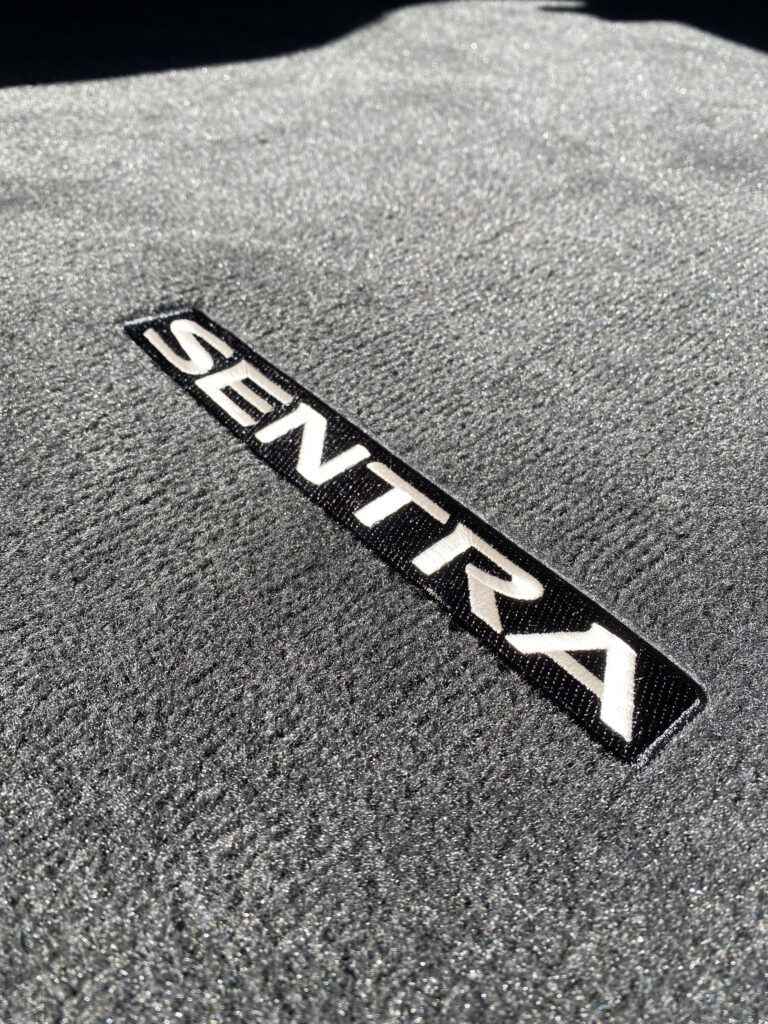 Detail on Carpet mats on Nissan Sentra
