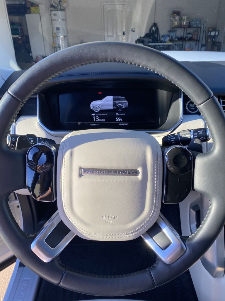 Steering Wheel Detail on Range Rover
