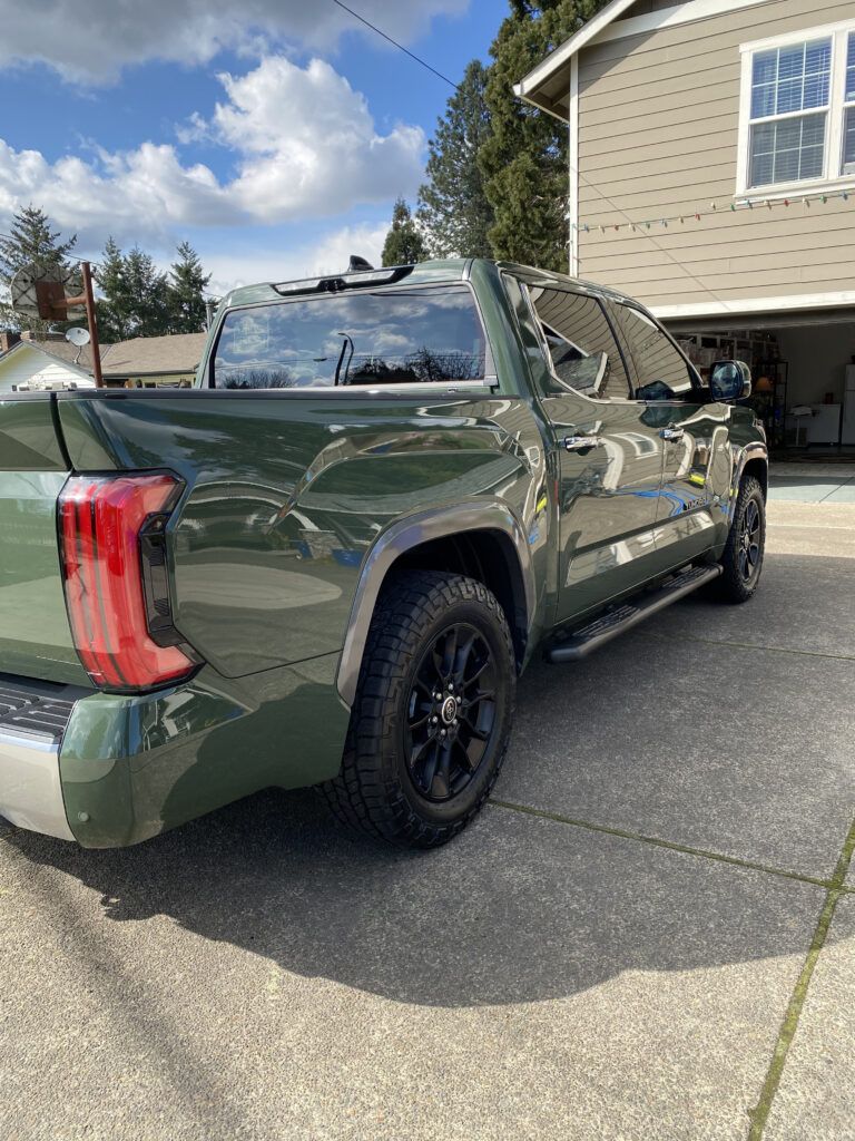 Ceramic Coated and Cleaned Passenger Side of tundra