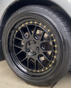 Ceramic coated wheel and dressed tire